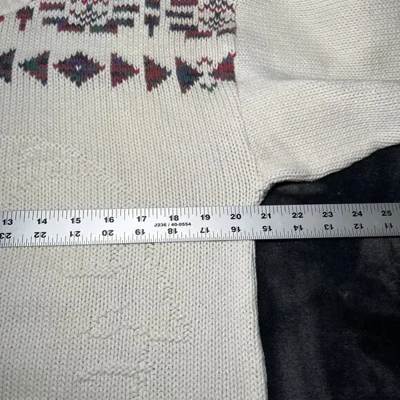 Vintage Lands End Sweater Mens Size M Indian Buffalo Southwest Native Knit USA - Picture 7 of 8